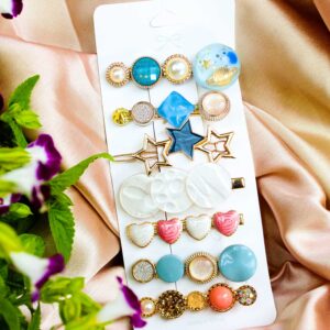 Elegant Geometric Shaped Globe Minimalist Hair Clips Set