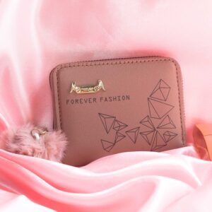 Cute High Quality Mini Wallet with Pompom for Girls