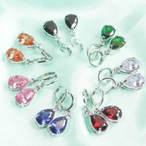 Trendy Colorful High Quality Drop Shaped AD Stone Earrings