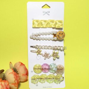 Super Trendy Smiley Design Minimalist Hair Clips Set