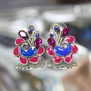 Alluring Trendy MultiColor Peacock Stud Earrings