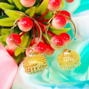 Elegant Daily Wear Gold Jhumka Hoop Earrings