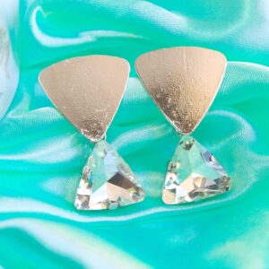 Charming Silver Plated Triangle Crystal Party Wear Earrings