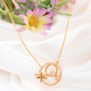 Alluring Gold Plated Infinity + Firefly Short Chain