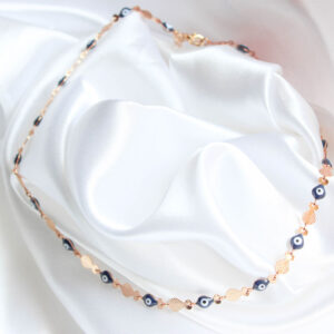 Beautiful Rose Gold Evil Eye Neck Chain