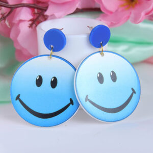 SkyBlue Smiley Emoji Earrings