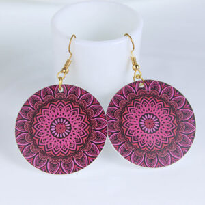 Trendy Designer Clourful Earrings - Dark Pink