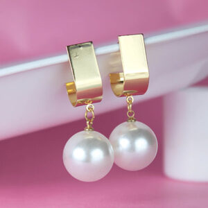 Ultimate Gold Plated Design Cute Pearl Dangler Earrings