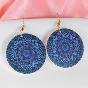 Trendy Designer Clourful Earrings - Peacock Blue