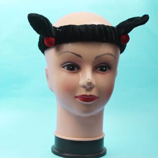 Trendy Cute Multipurpose Ultra soft Hair Bunny Bands - Black Metal