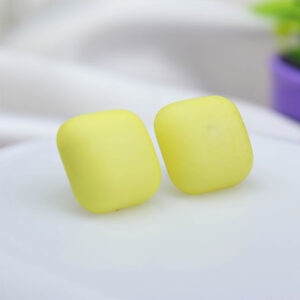 Cute Lemon Yellow Colour Square Stud Earrings