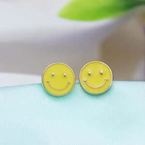Cute Yellow Colour Smiley Stud Earrings