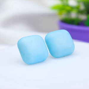 Cute Sky Blue Colour Square Stud Earrings