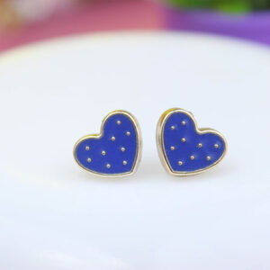 Cute Heart Shaped Blue Colour Stud Earrings