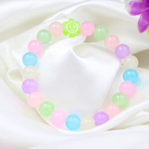 Cute Multi Color Crystal Bracelet with Green Smiley