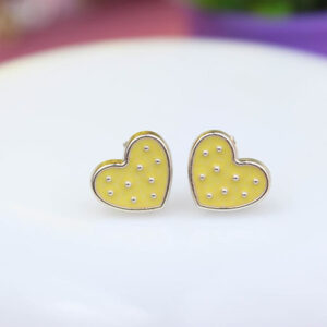 Cute Heart Shaped Yellow Colour Stud Earrings