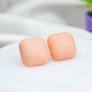 Cute Orange Colour Square Stud Earrings