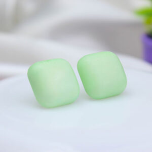 Cute Green Colour Square Stud Earrings