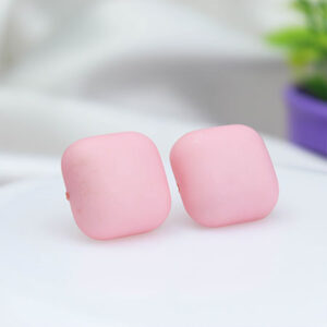 Cute Pink Colour Square Stud Earrings