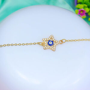 Elegant High Quality Gold Plated Evil Eye Star Bracelet