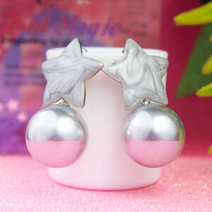 Stylish Ash Star Pearl Earrings