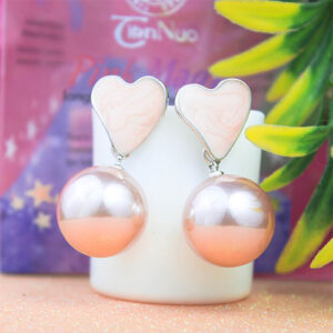 Elegant Rose Gold Heart Pearl Earrings