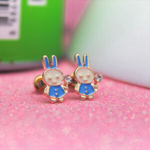 Cute Sky-Blue Color Rabbit Stud Earrings