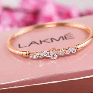 AD Stone Ovel Shaped Gold Bracelet