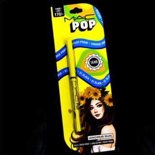 Pop Mac Black Kajal Pencil | Longwear Eye Definition Stick | Smudge Proof Waterproof Liner | Deep Intense Color | Smooth Glide Finish